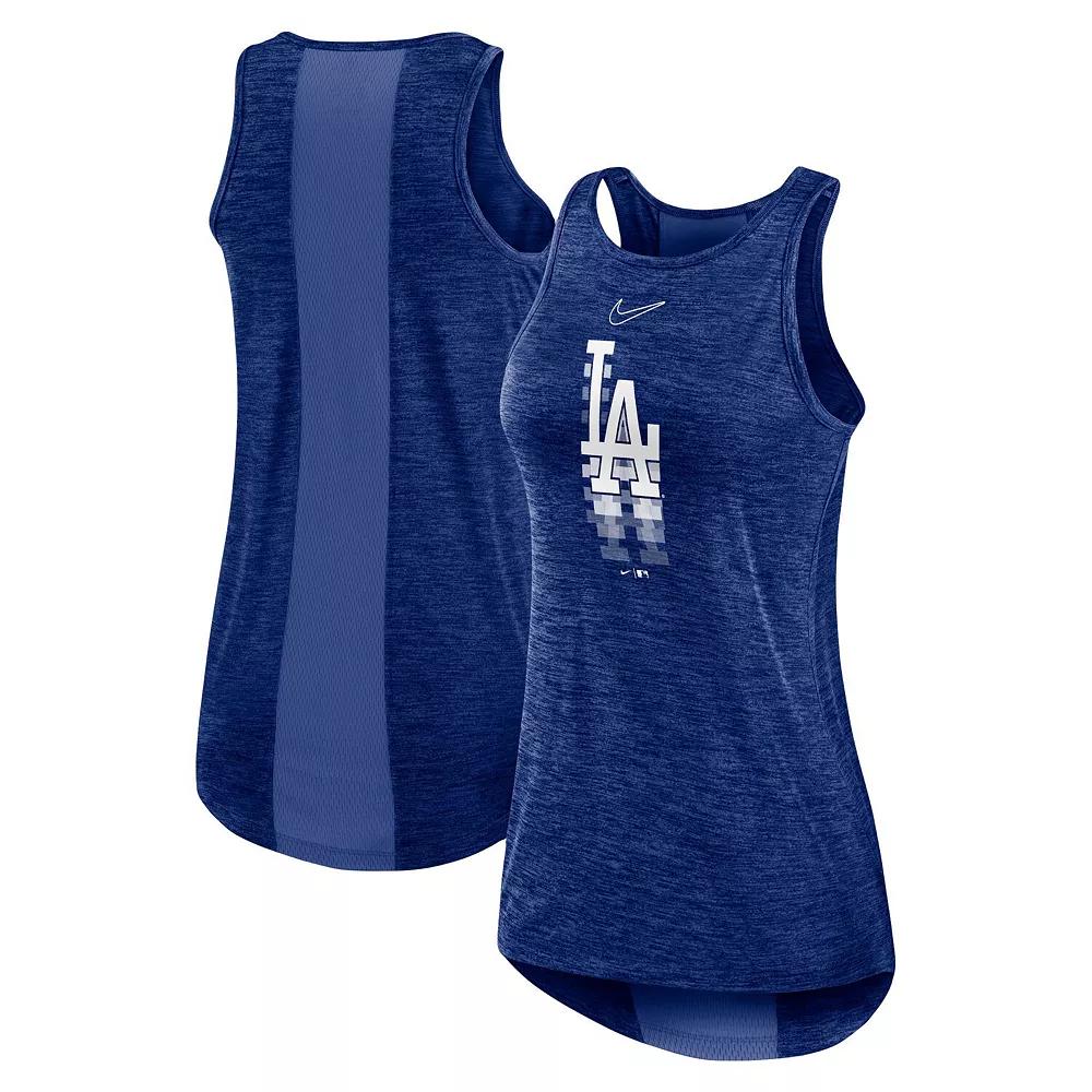 Women's Nike Royal Los Angeles Dodgers Logo Fade High Neck Performance Tank Top,  Product Image
