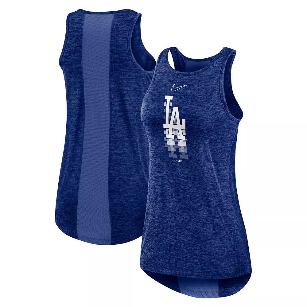 Women's Nike Royal Los Angeles Dodgers Logo Fade High Neck Performance Tank Top,  Product Image