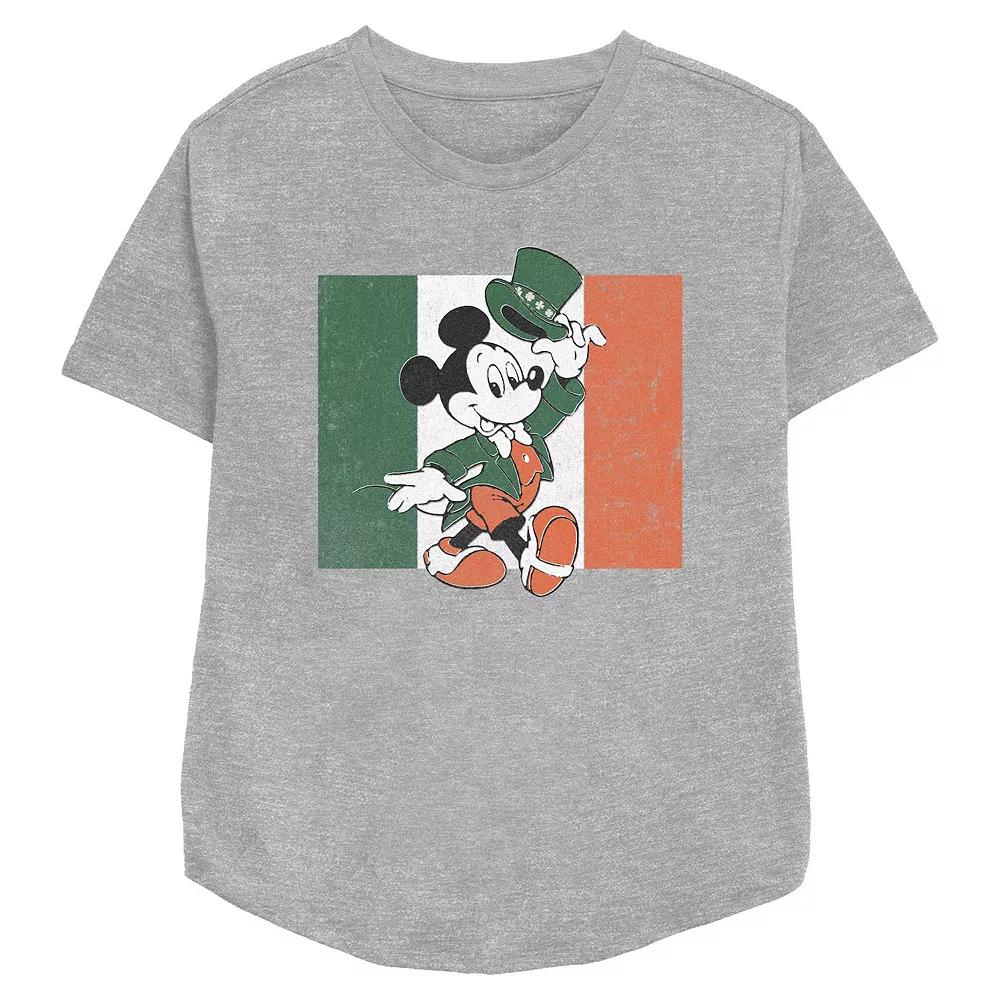 Disney's Mickey Mouse Ireland Flag Women's Relaxed Fit Graphic Tee,  Product Image