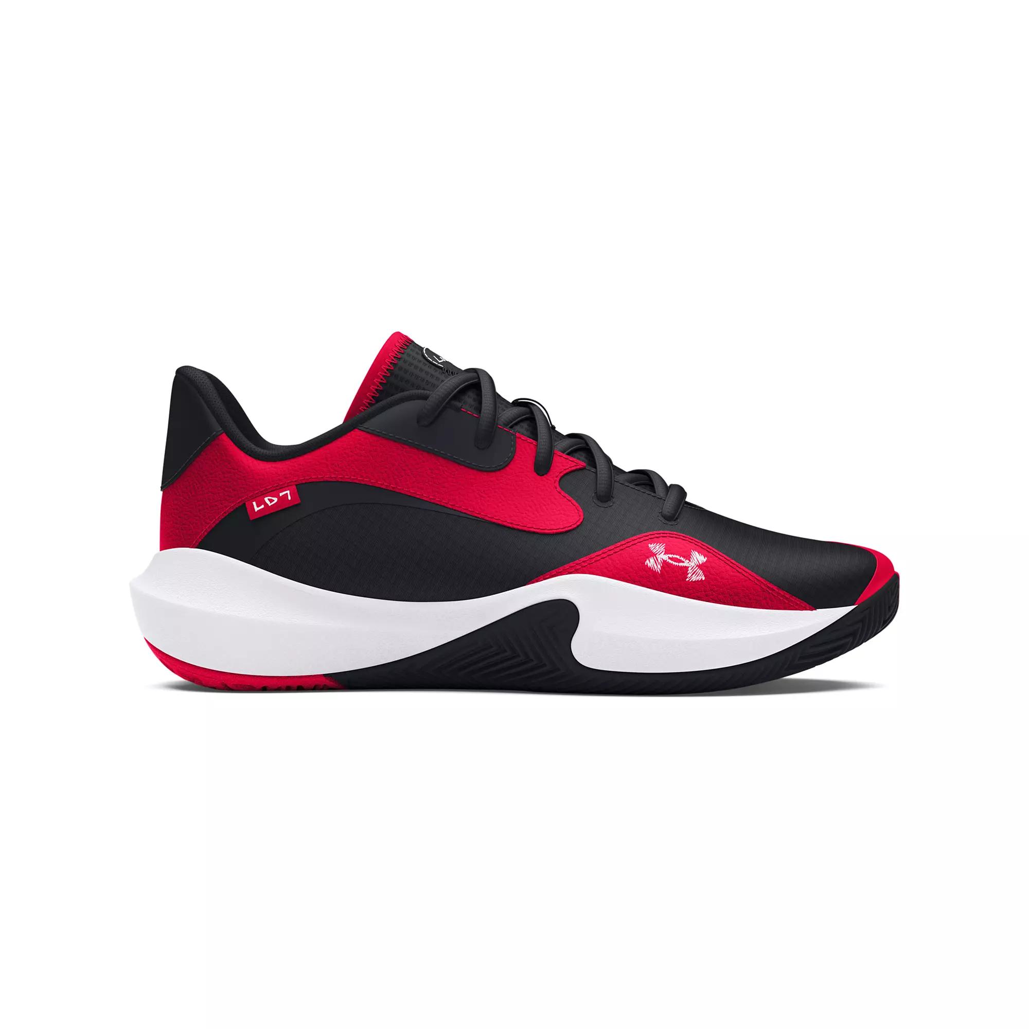 Under Armour Lockdown 7 Low Men's Basketball Shoes, Size: M8W9.5, Red Product Image