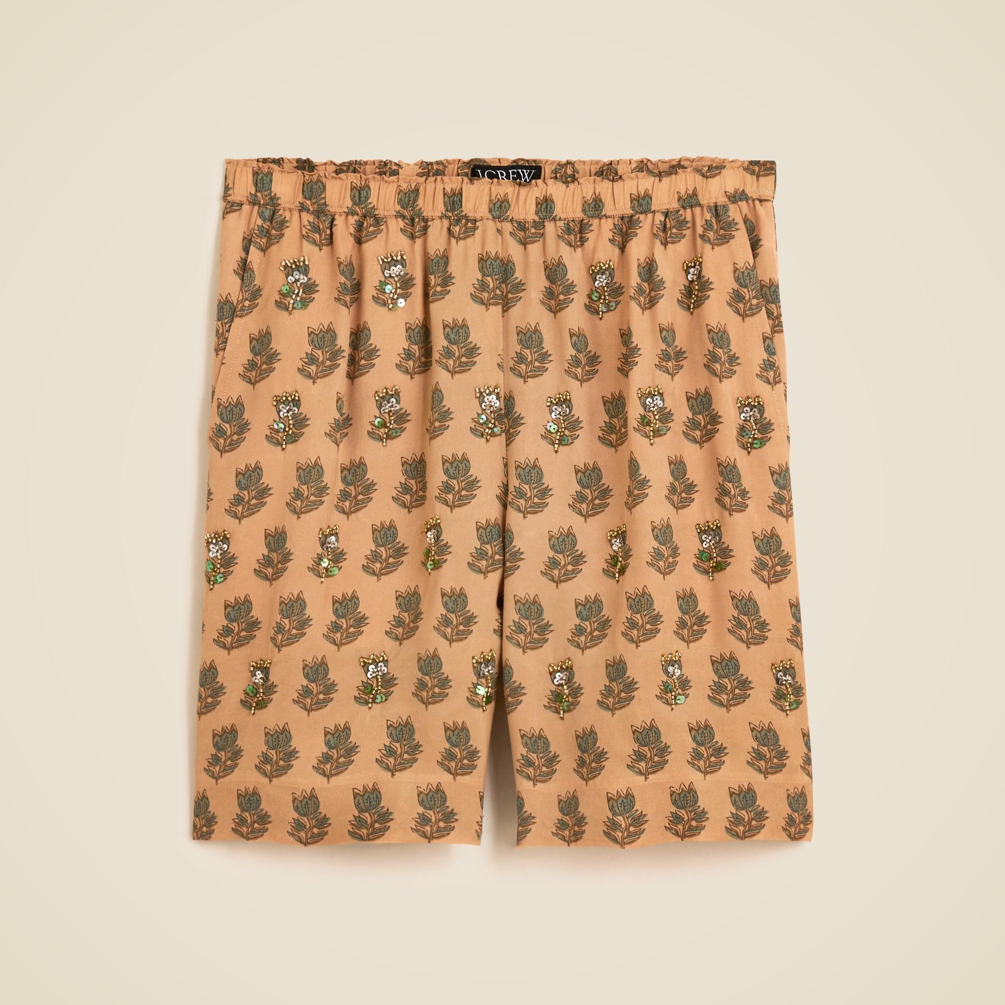 Stratus embellished short in tonal tulip block print Product Image