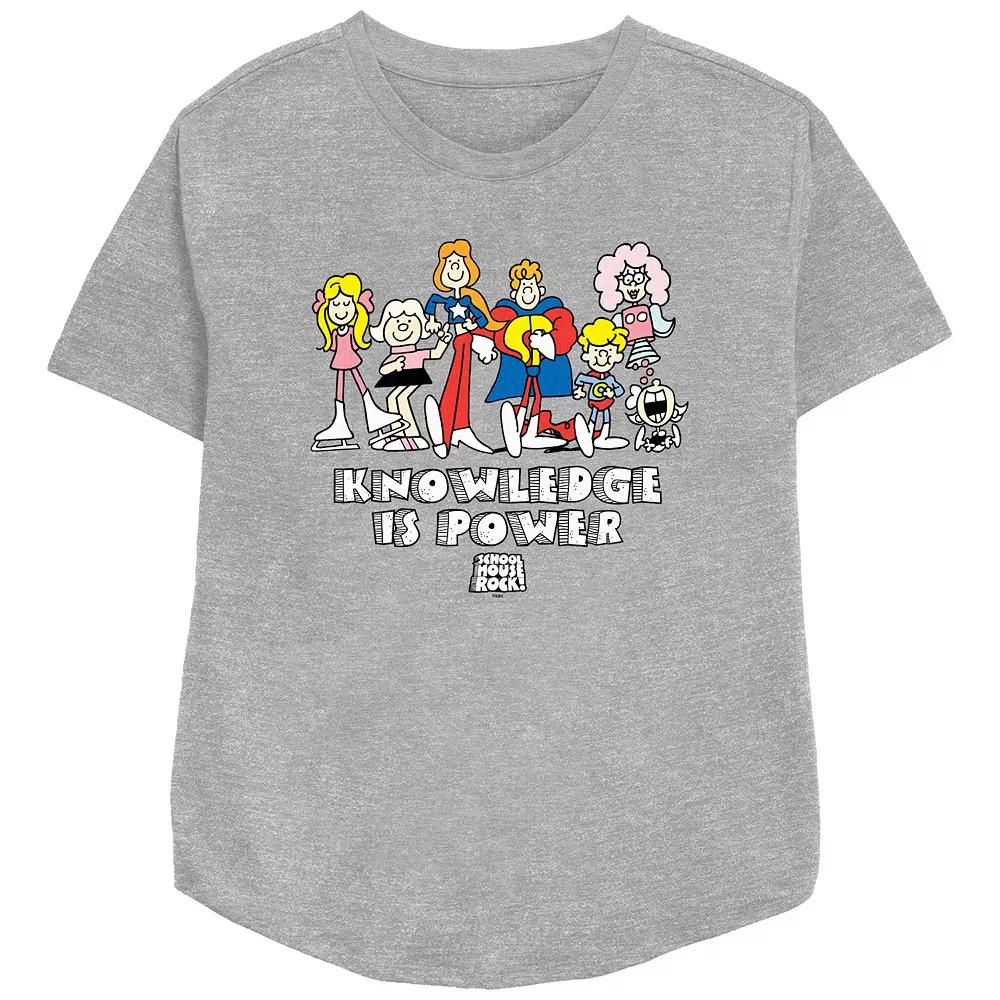 Disney's Schoolhouse Rock! Knowledge Is Power Group Women's Relaxed Fit Graphic Tee,  Product Image