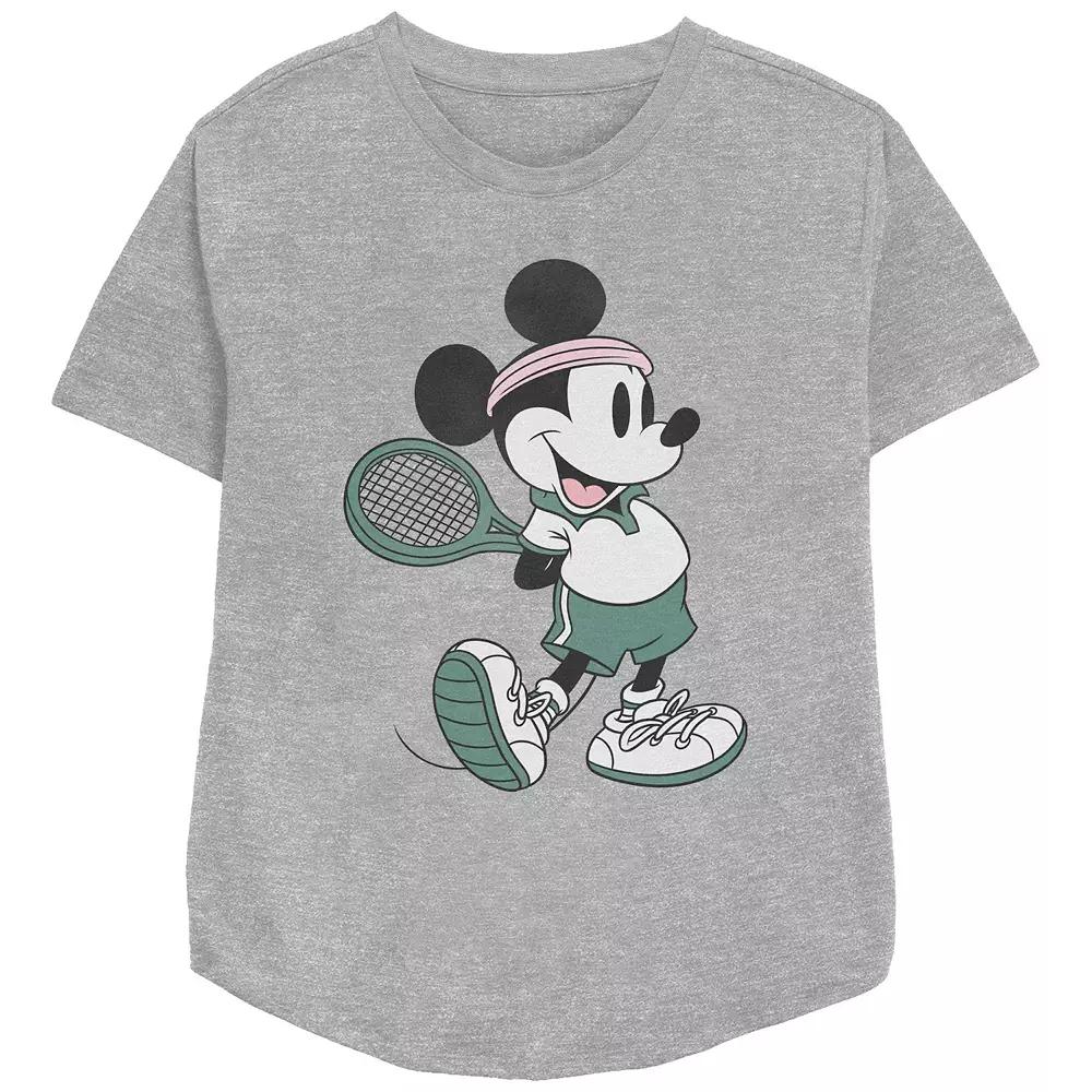 Disney's Mickey Mouse Vintage Tennis Player Women's Relaxed Fit Graphic Tee,  Product Image
