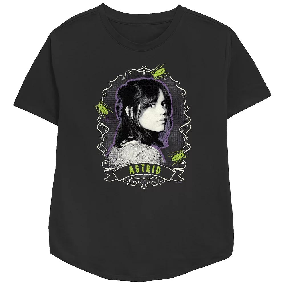 Women's Beetlejuice 2 Astrid Framed Portrait Relaxed Fit Graphic Tee,  Product Image