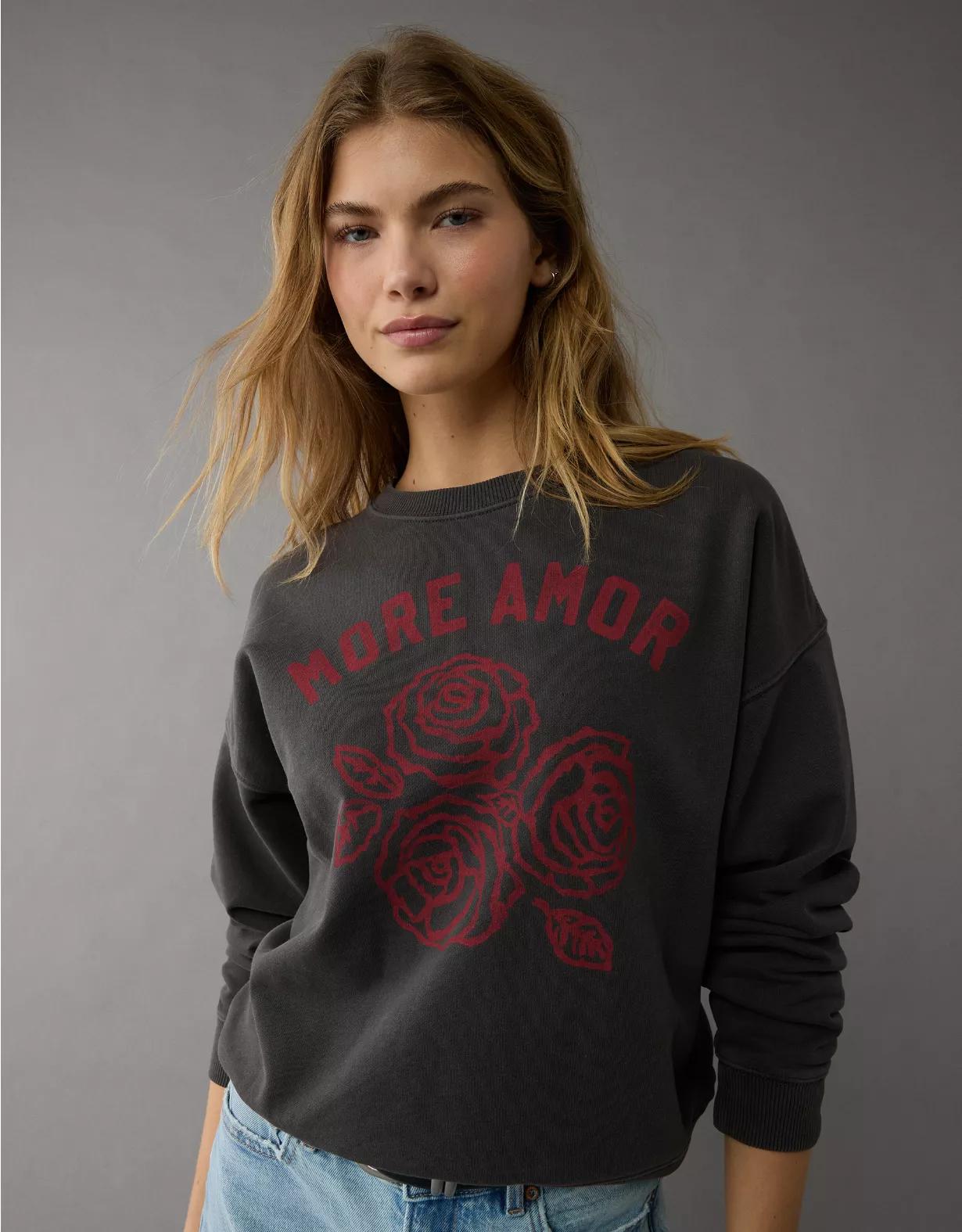 AE Valentine's Day Graphic Relaxed Crew Neck Sweatshirt Product Image
