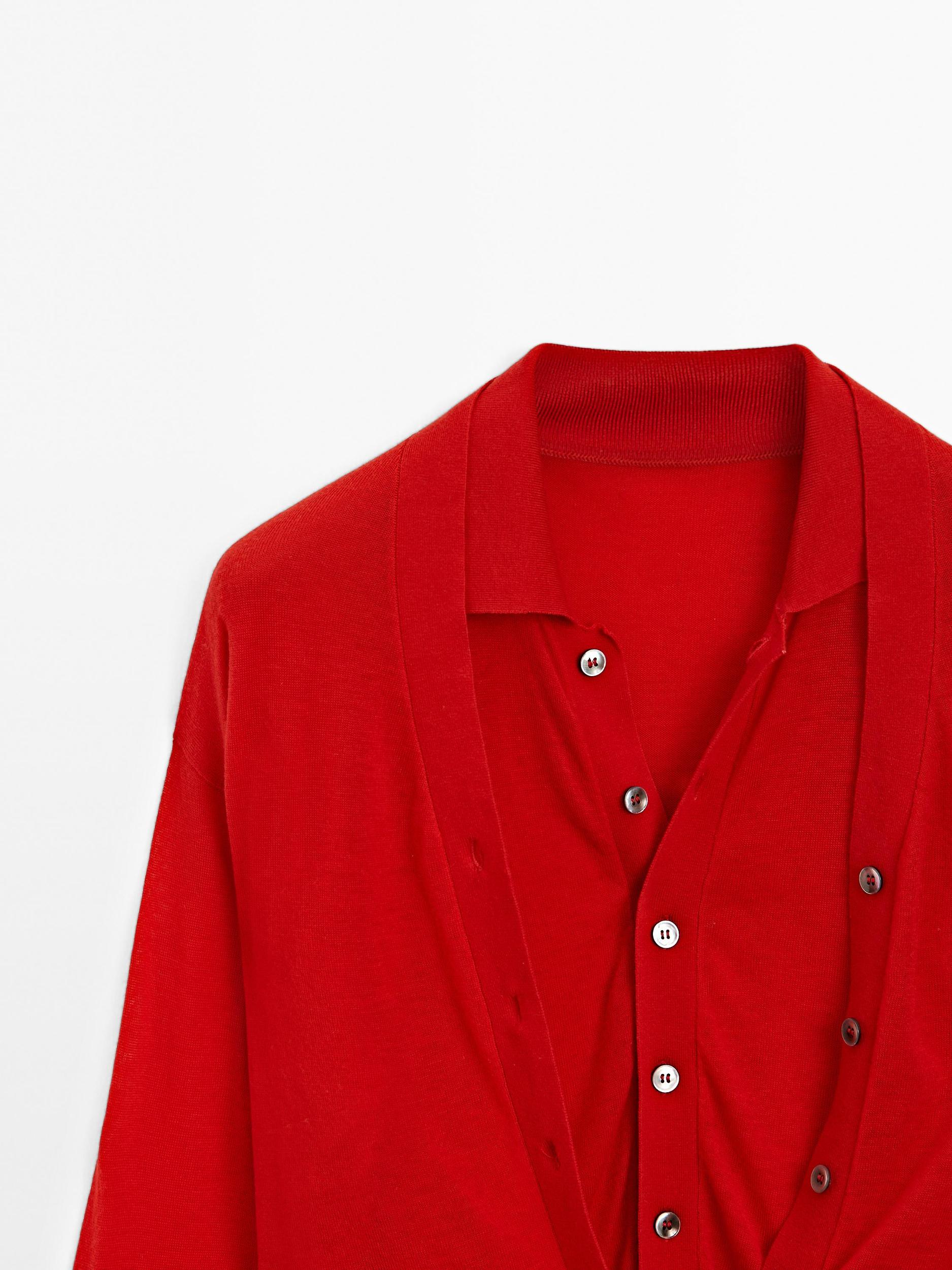 100% wool multi-way knit cardigan - STUDIO Product Image