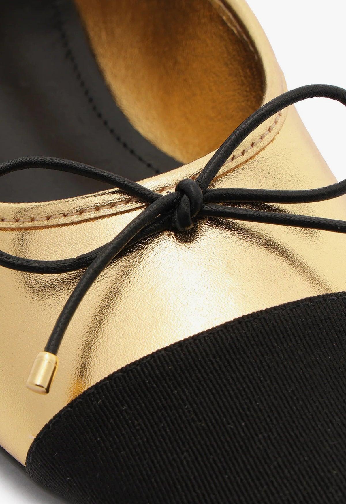 Arissa Metallic Leather Flat Female Product Image