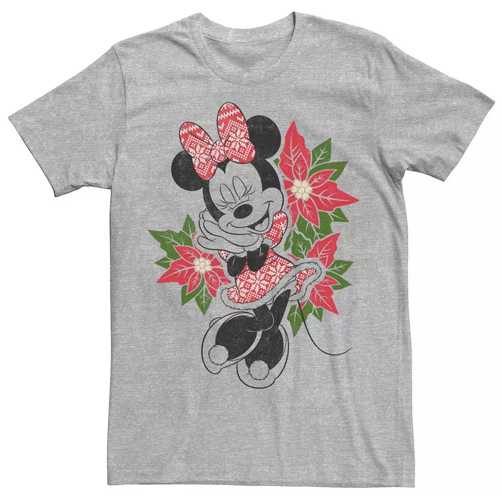 Disney's Minnie Mouse Holiday Floral Christmas Portrait Men's Tee,  Product Image