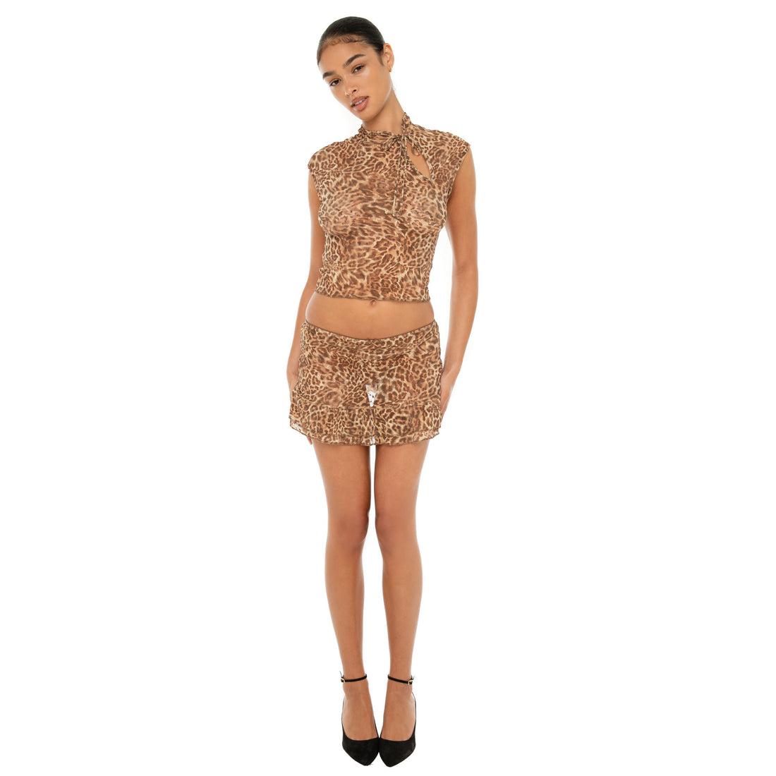 Sephy Leopard Skirt Product Image