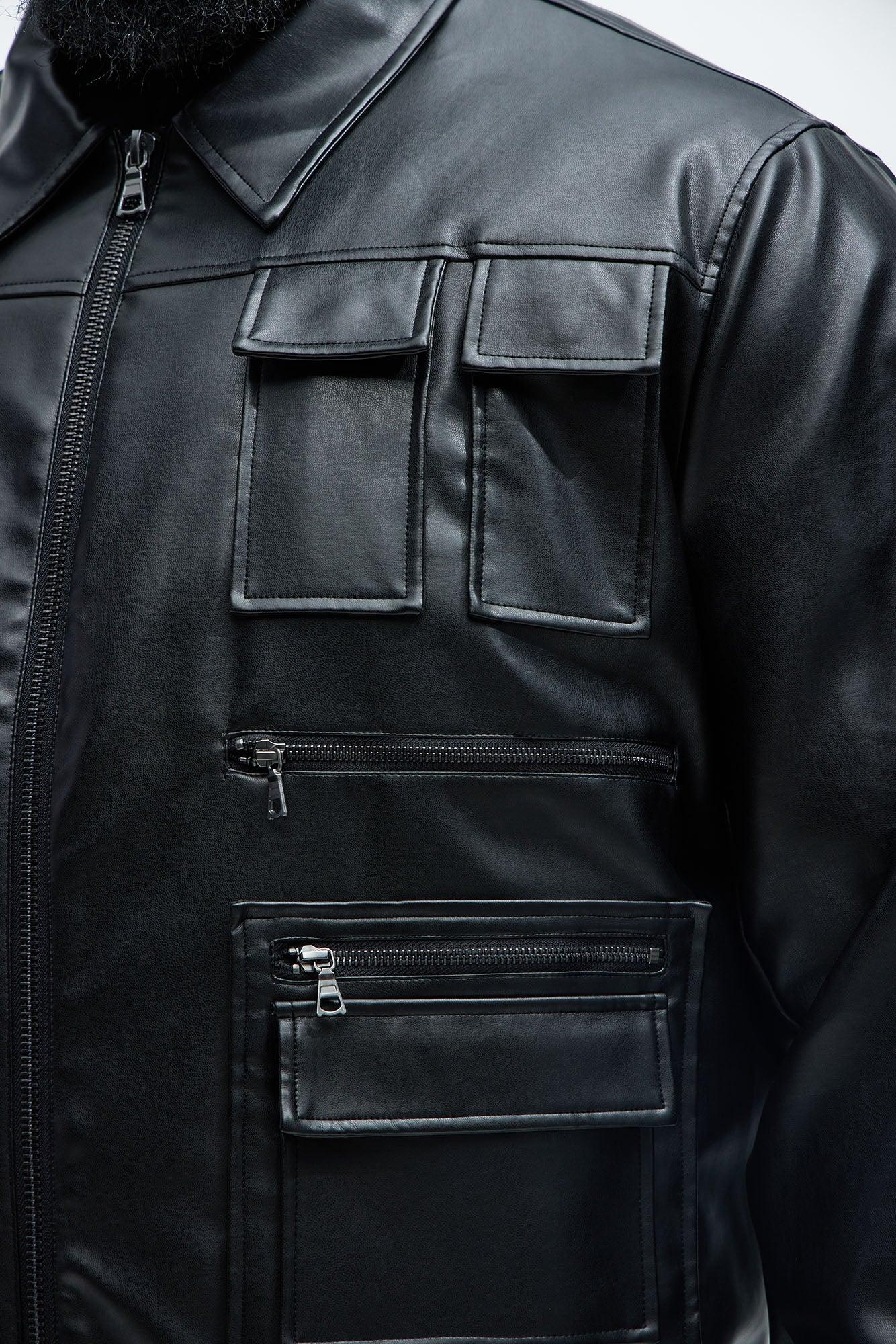 Austin Cargo Varsity Jacket - Black Product Image