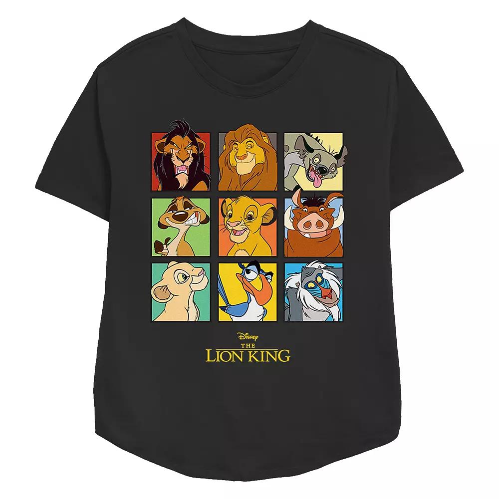 Disney's The Lion King Character Portraits Women's Relaxed Fit Graphic Tee, Size: XS, Black Product Image