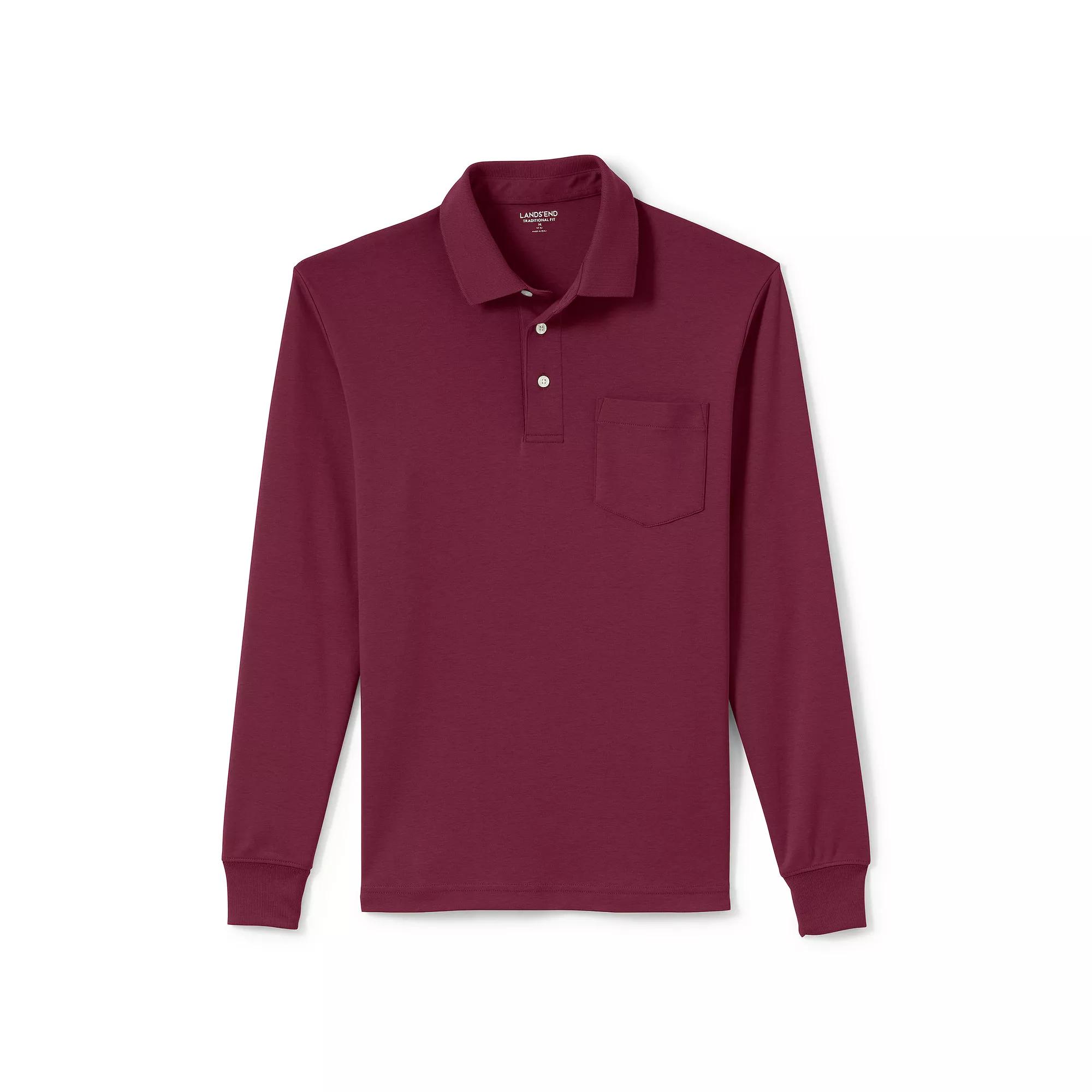 Men's Lands' End Classic-Fit Super Soft Supima Pocket Polo,  Product Image