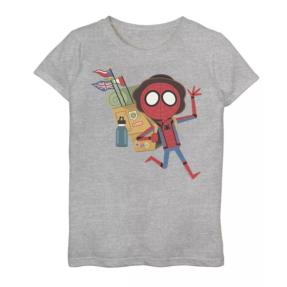 Girls 7-16 Marvel Spider-Man Far From Home Spidey Abroad Graphic Tee, Girl's, Size: Medium, Athletic Grey Product Image
