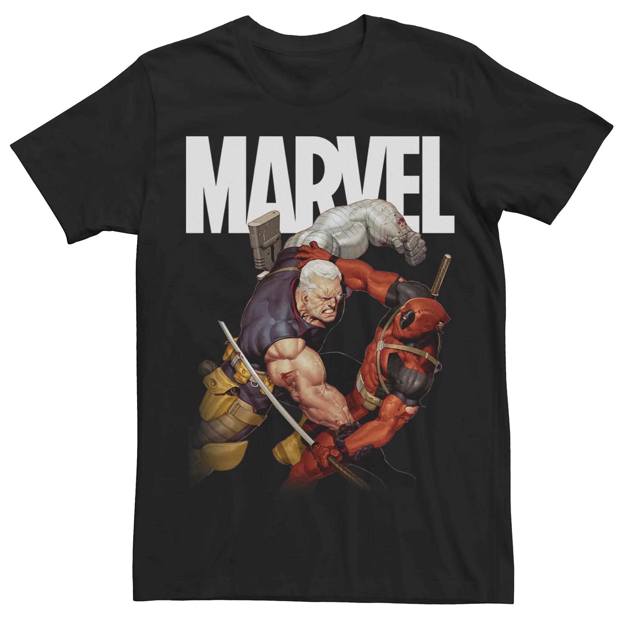 Men's Marvel Cable & Deadpool Fight Graphic Tee,  Product Image