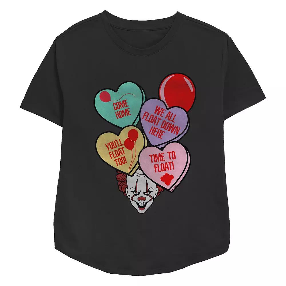 Women's IT Spooky Valentine's Day Candy Hearts Relaxed Fit Graphic Tee,  Product Image
