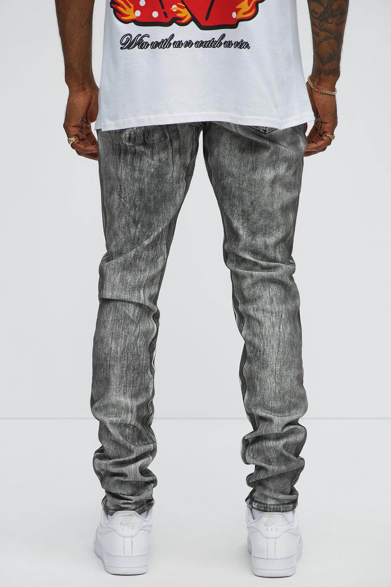 Stick Around Stacked Skinny Jeans - Grey/Smoke Male Product Image