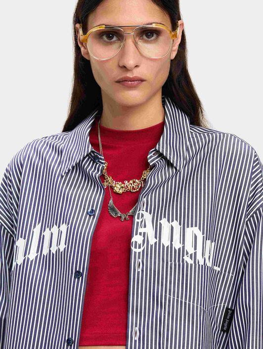 CURVED LOGO STRIPE SHIRTDRESS NAVY BLUE Product Image