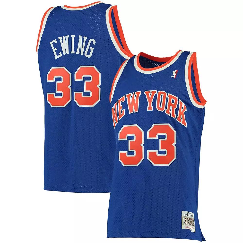 Men's Mitchell & Ness Patrick Ewing Blue New York Knicks Big & Tall Hardwood Classics Jersey, Size: 3XB Product Image