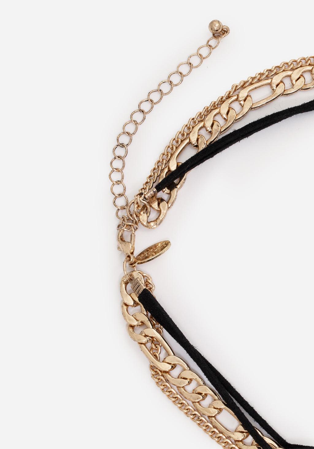 Runes Layered Necklace - Gold Product Image