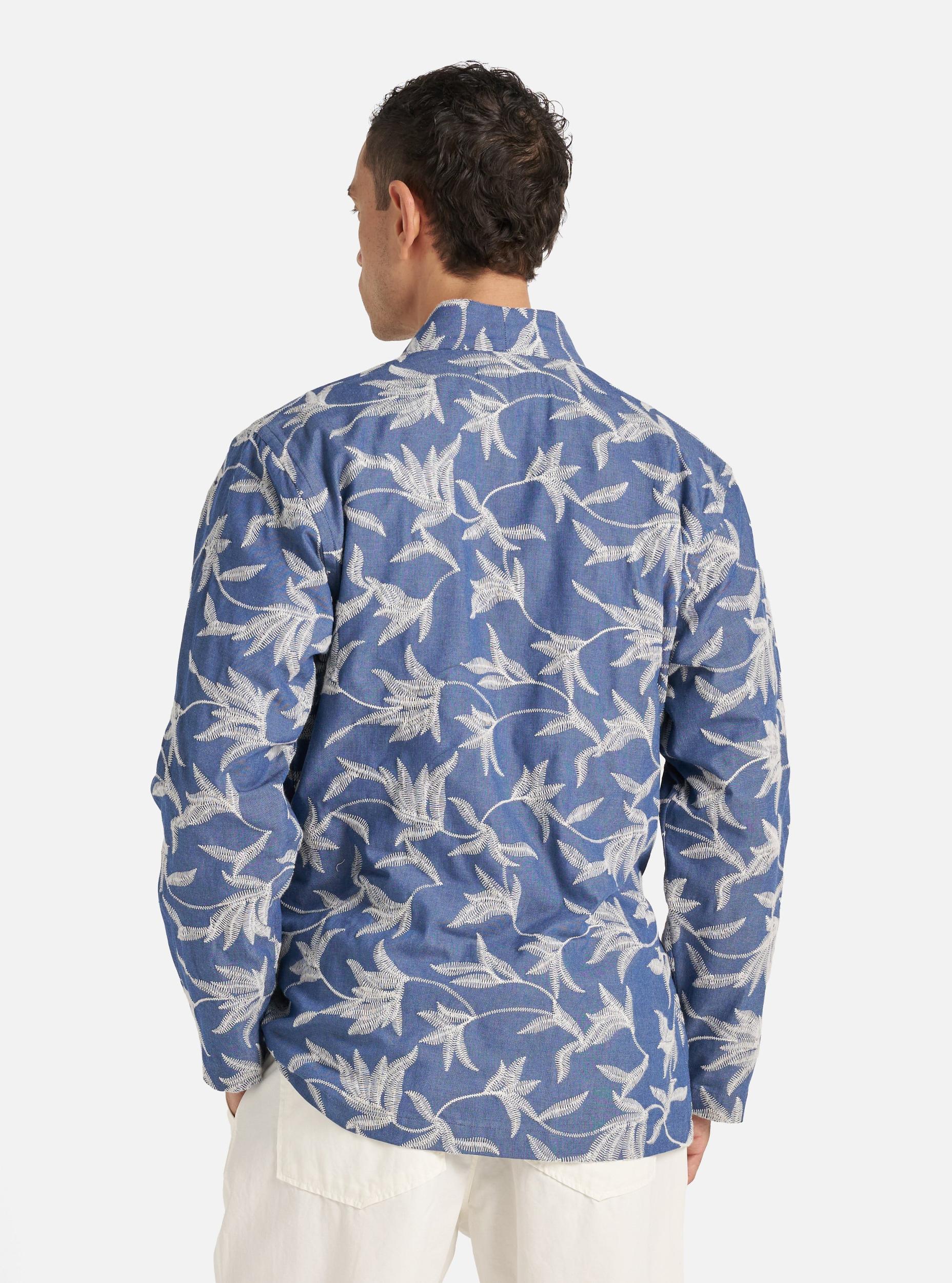 Indigo Summer Jungle Cotton Kyoto Work Jacket Product Image