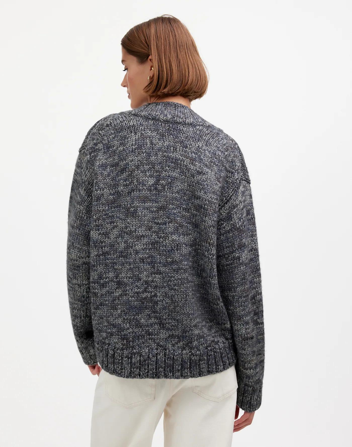 Spray-Dyed V-Neck Oversized Sweater Product Image