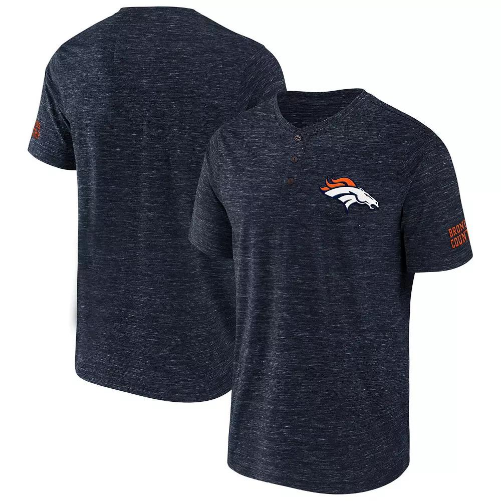 Men's NFL x Darius Rucker Collection by Fanatics Navy Denver Broncos Slub Henley T-Shirt,  Product Image