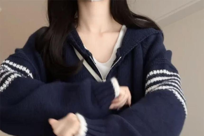 Striped Zip Cardigan Product Image