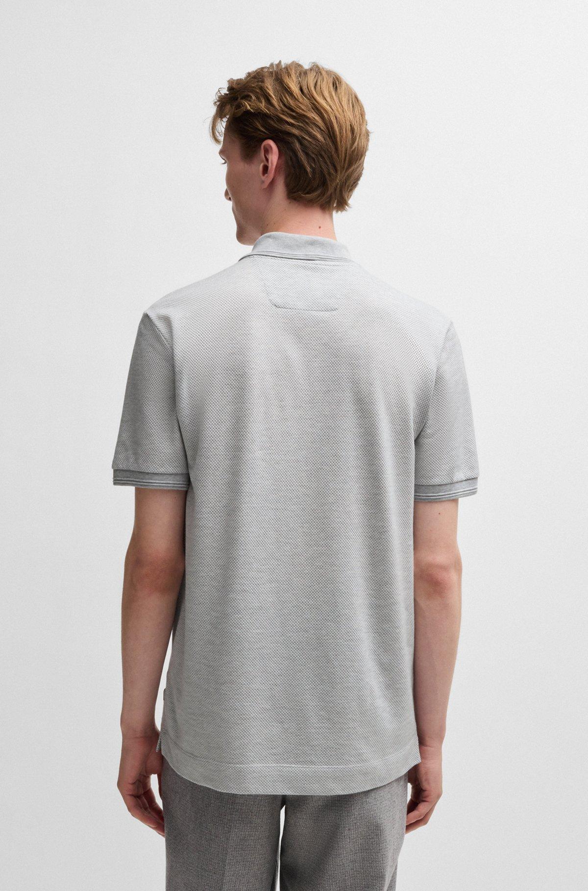 Zip-neck polo shirt in cotton and silk Product Image