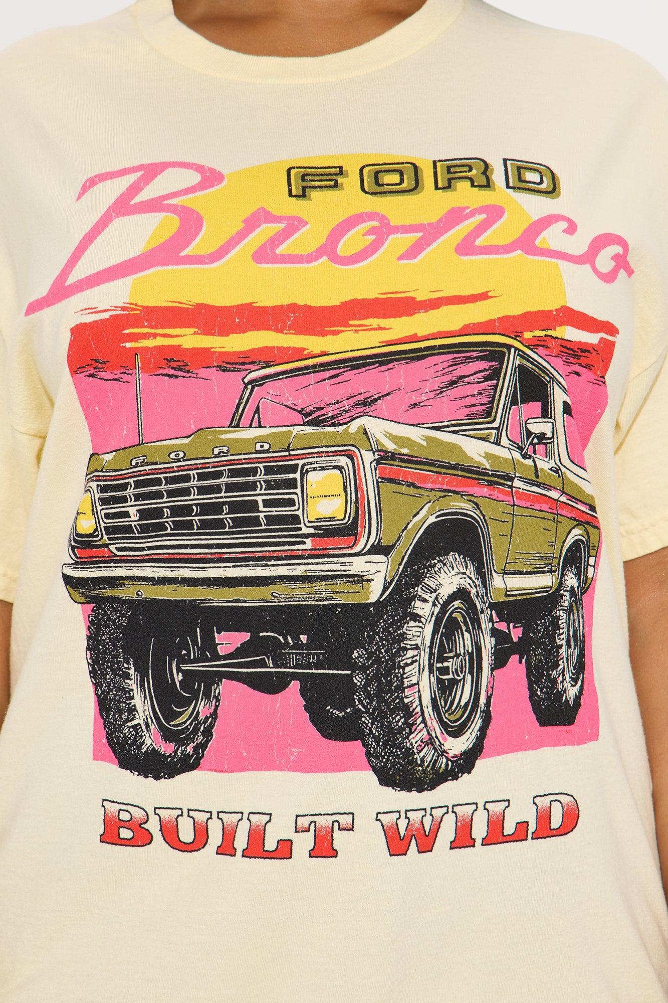 Bronco Wild Washed Oversized Tee - Yellow Product Image