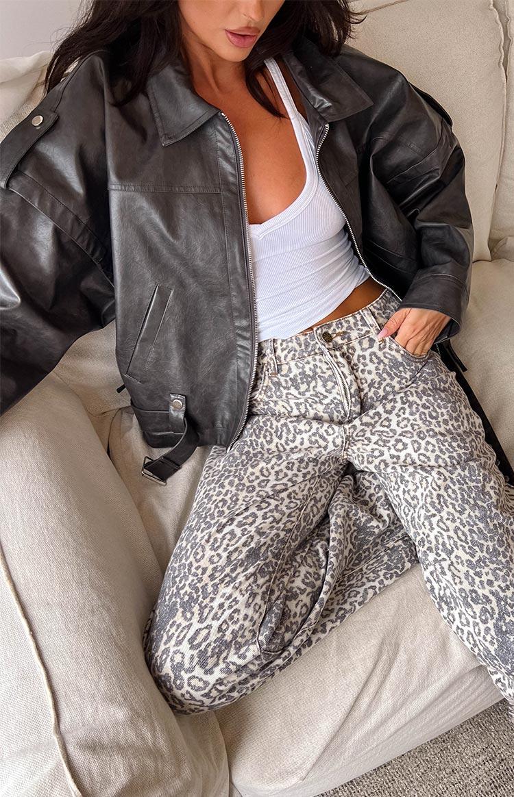 Jessica Anne PU Washed Black Jacket Girls Product Image