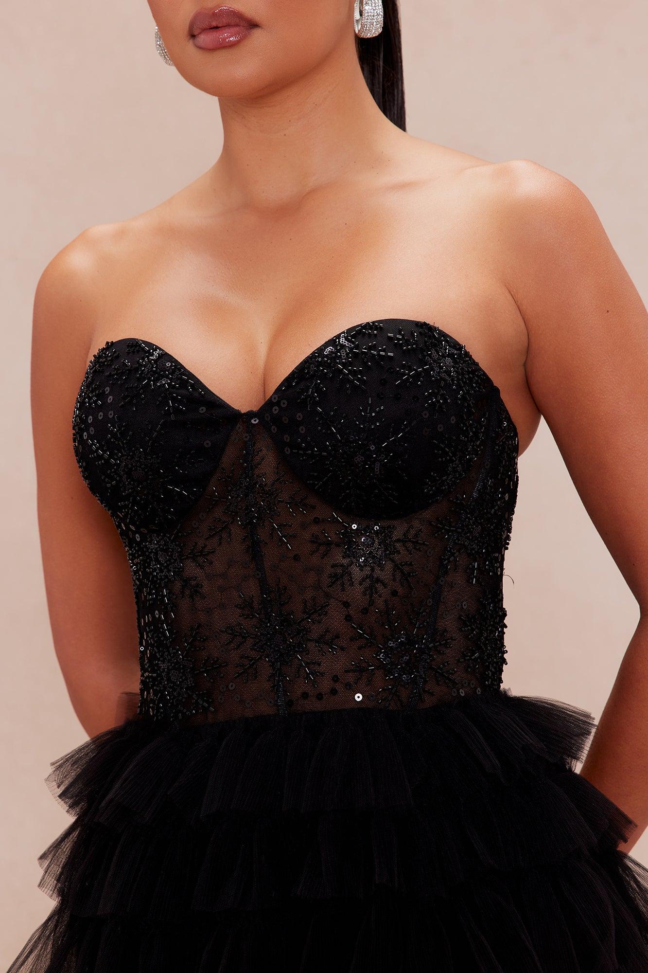 Eliza Embellished Tulle Gown - Black Product Image