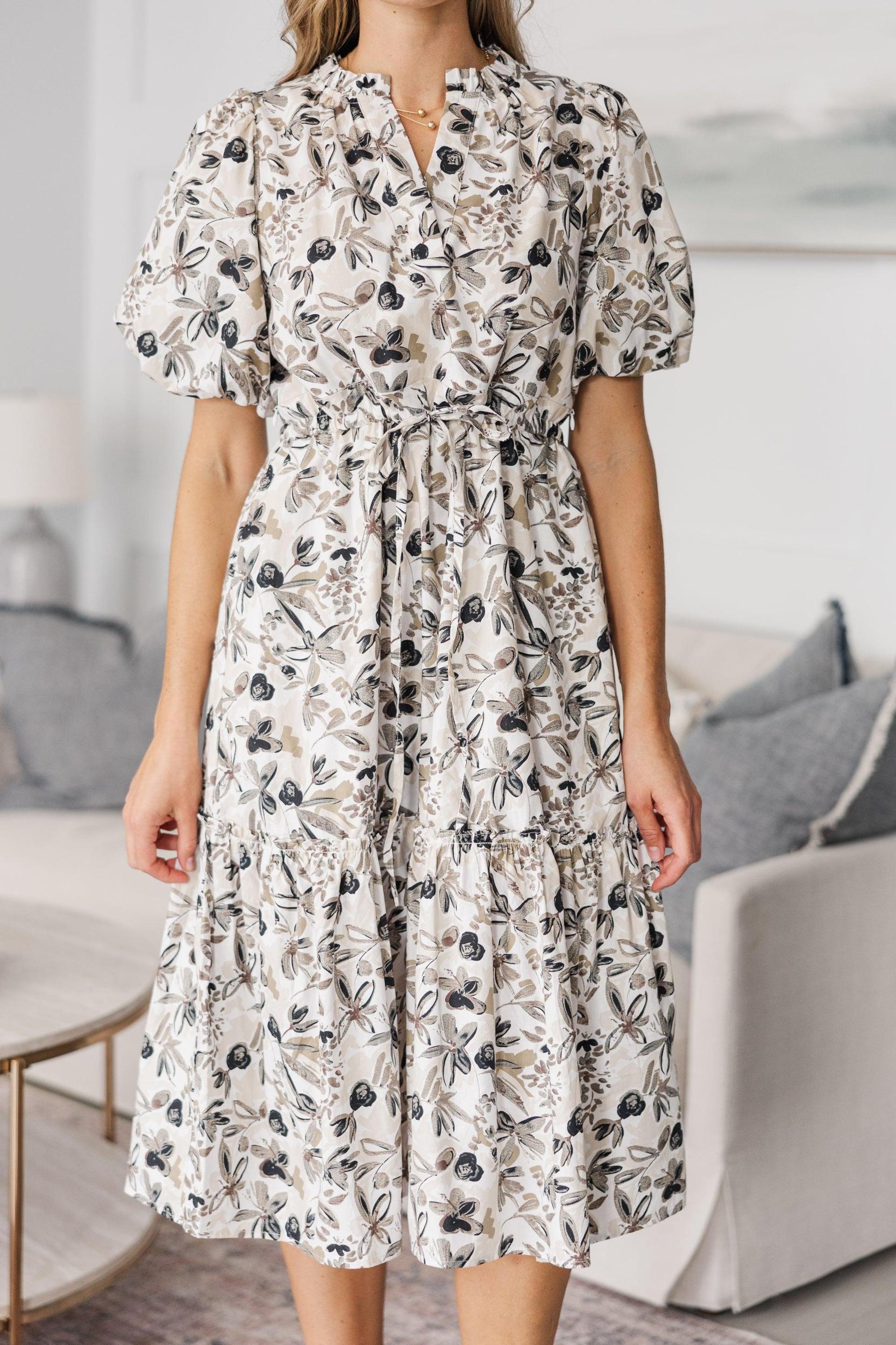 NURSING COLLECTION: It's A Match Cream Floral Midi Dress Female Product Image