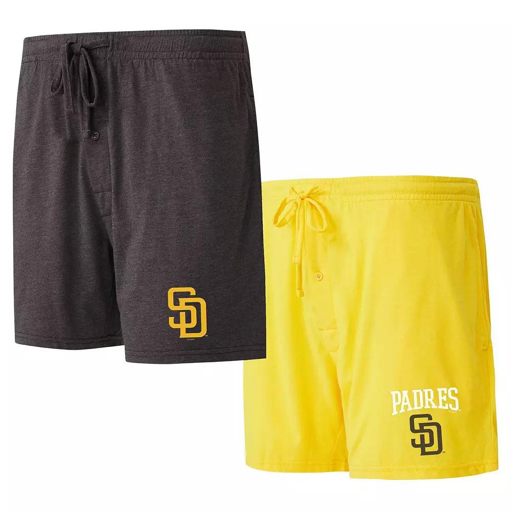 Men's Concepts Sport Brown/Gold San Diego Padres Two-Pack Meter Sleep Shorts,  Product Image
