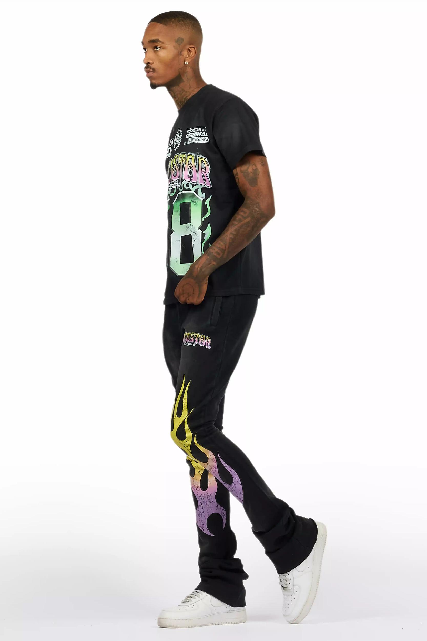 Quito Black T-Shirt/Stacked Flare Track Set Male Product Image