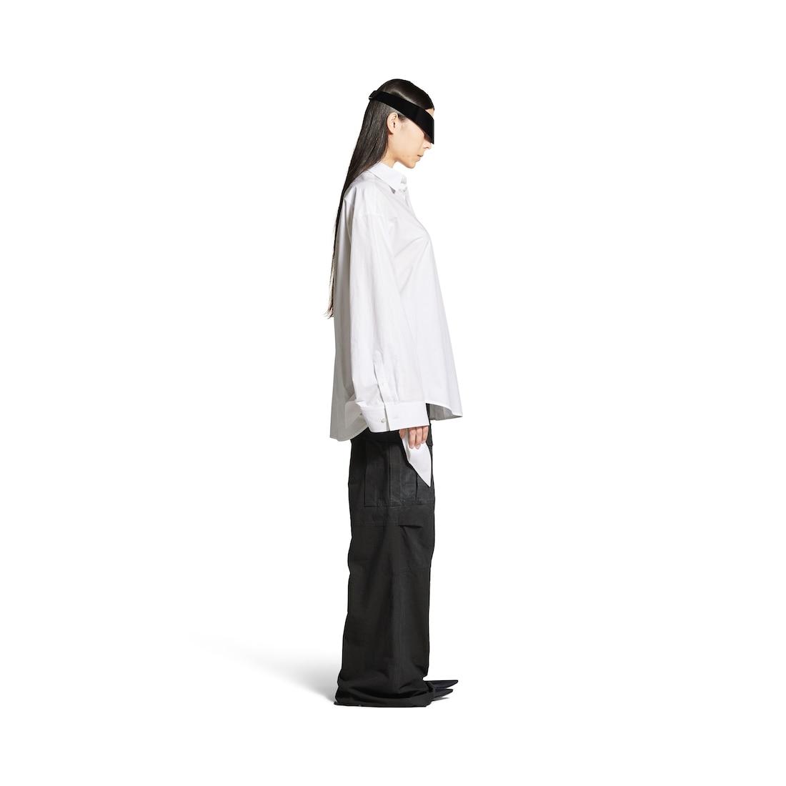 Women's Knotted Cuff Blouse in White Product Image