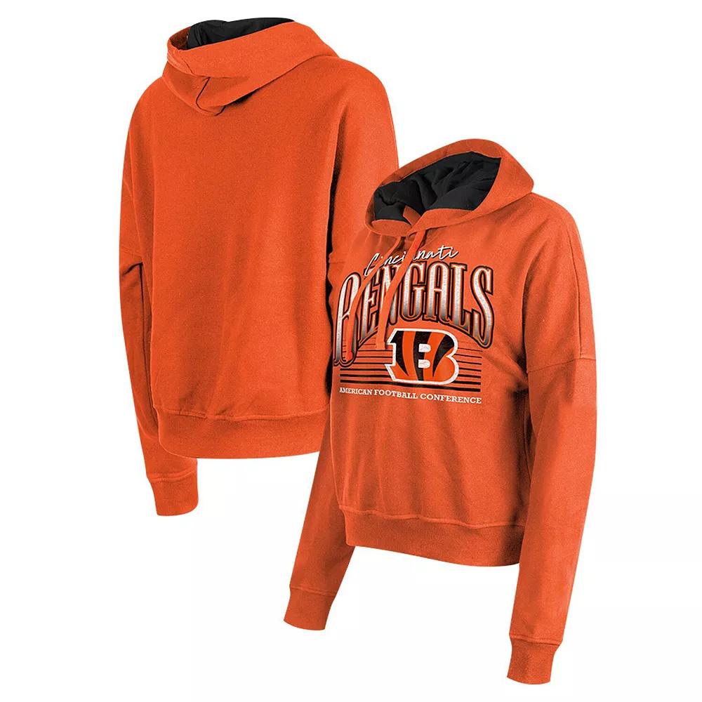 Women's New Era Orange Cincinnati Bengals Boxy Pullover Hoodie,  Product Image