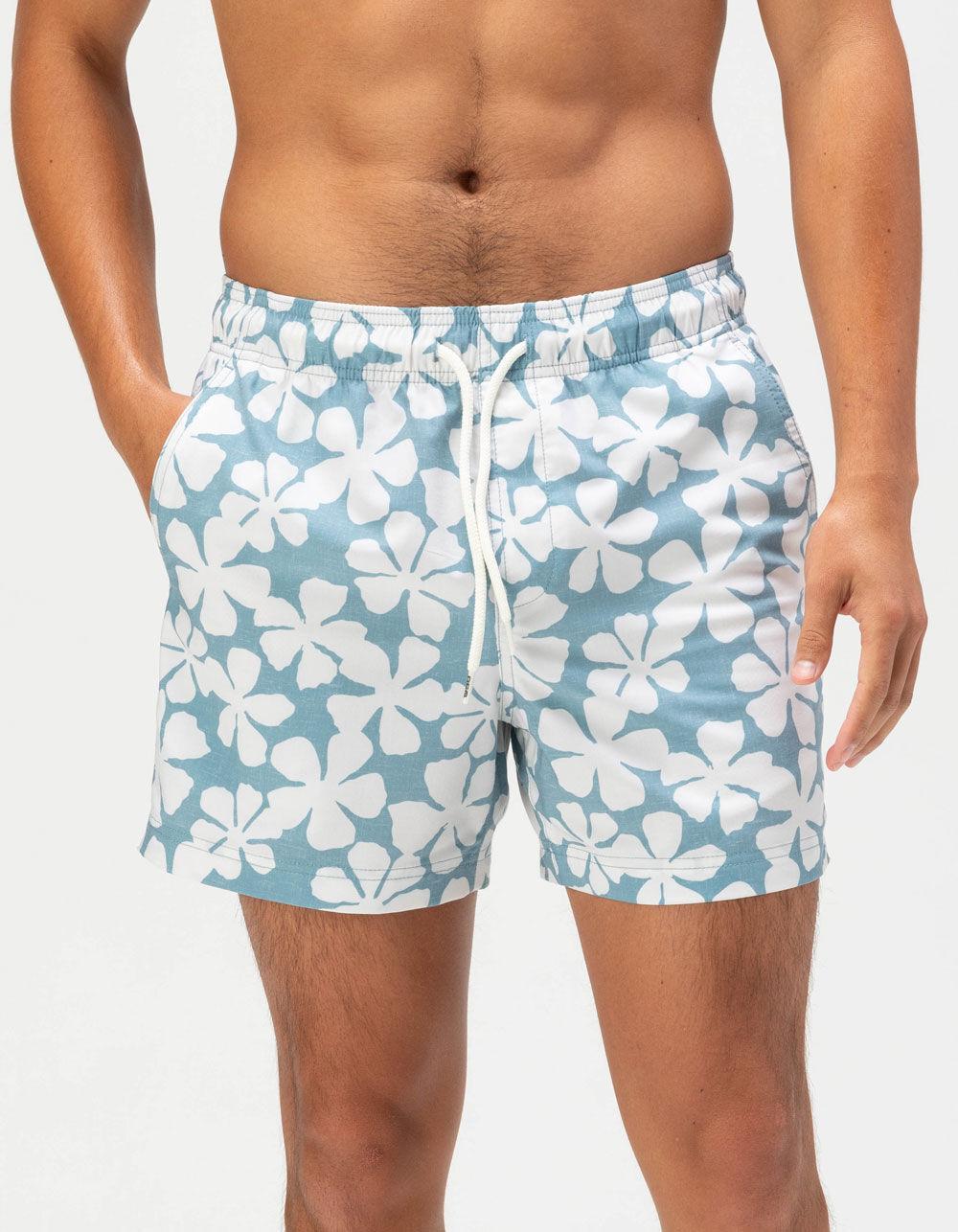 RSQ Mens Tossed Daisy Swim Shorts - CADET Product Image