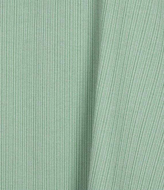 Natori Soothe Ribbed Knit Short Sleeve Round Neck Cropped Coordinating Lounge Set Product Image