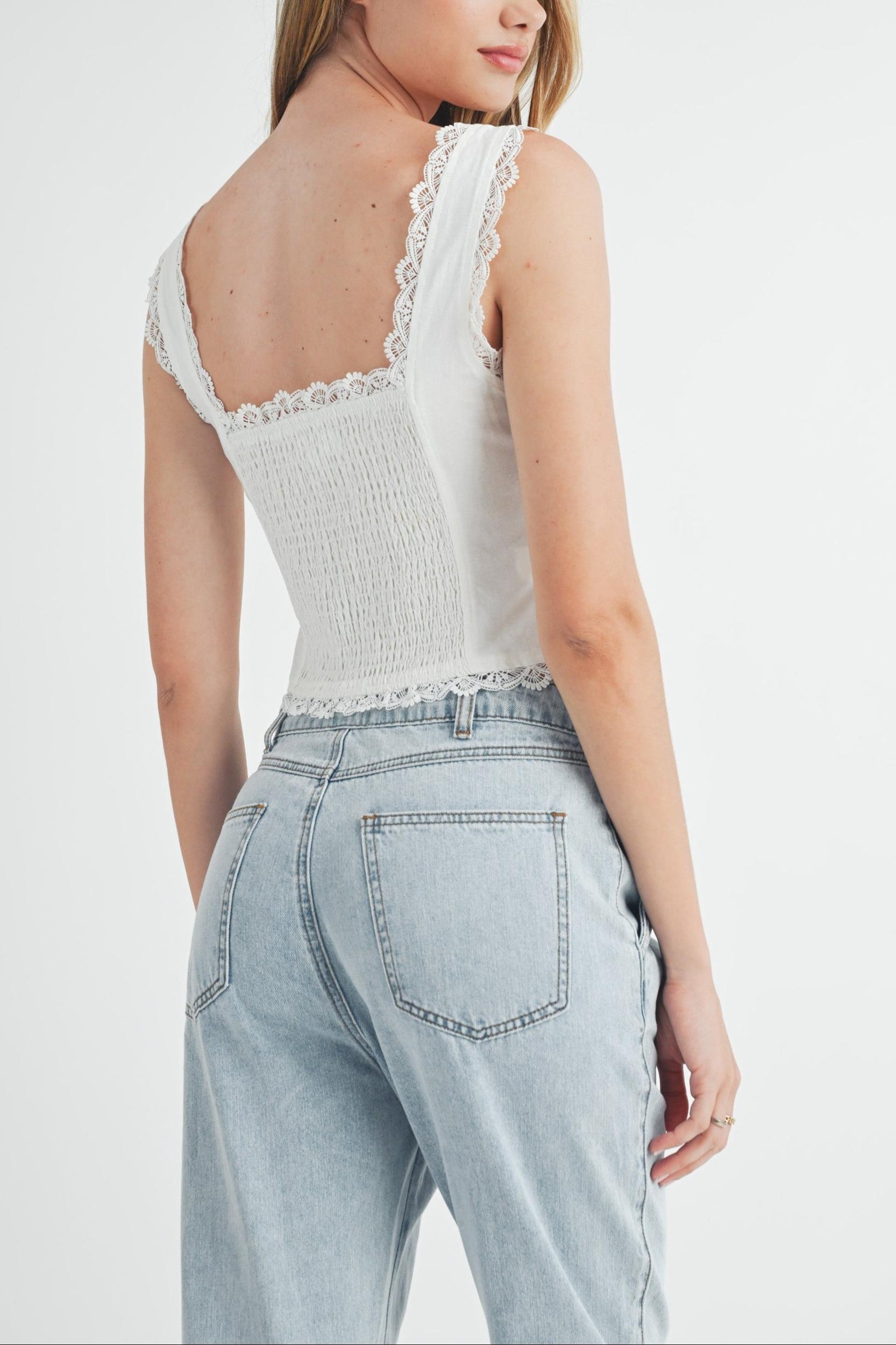 Pleated Detail Denim Jeans Product Image