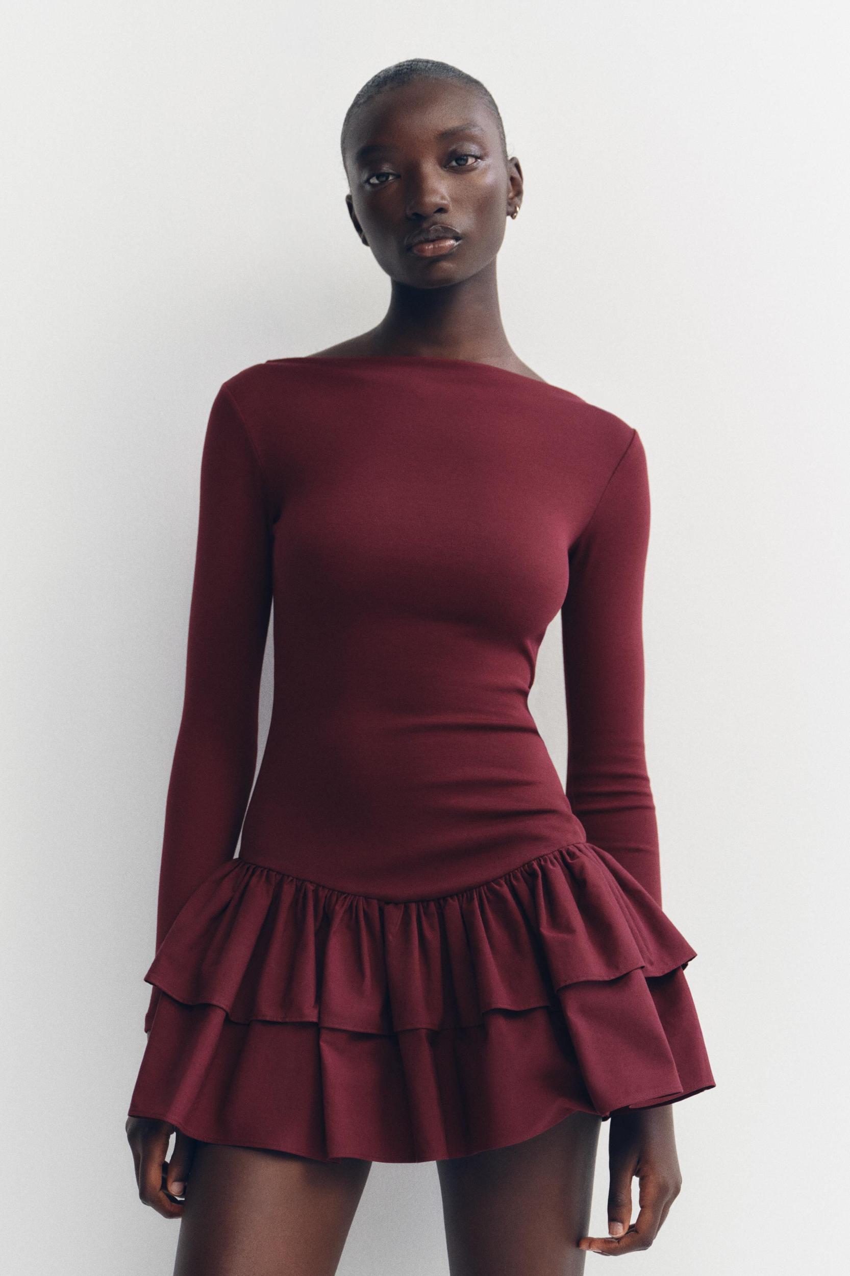 SHORT RUFFLED DRESS Product Image