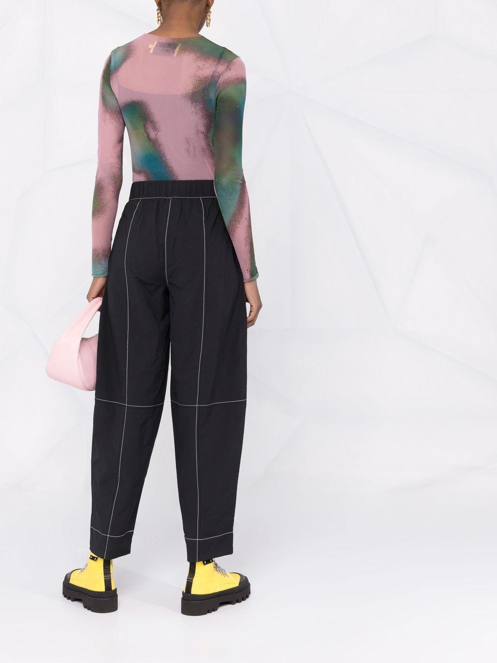 contrast-stitching straight trousers Product Image