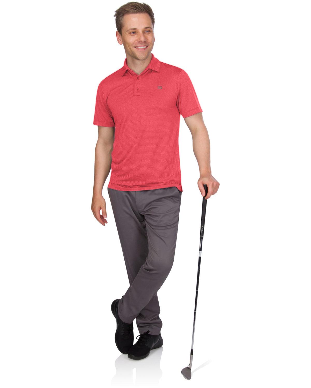 Three Sixty Six Men’s Thin-Striped Golf Polo Shirt Male Product Image