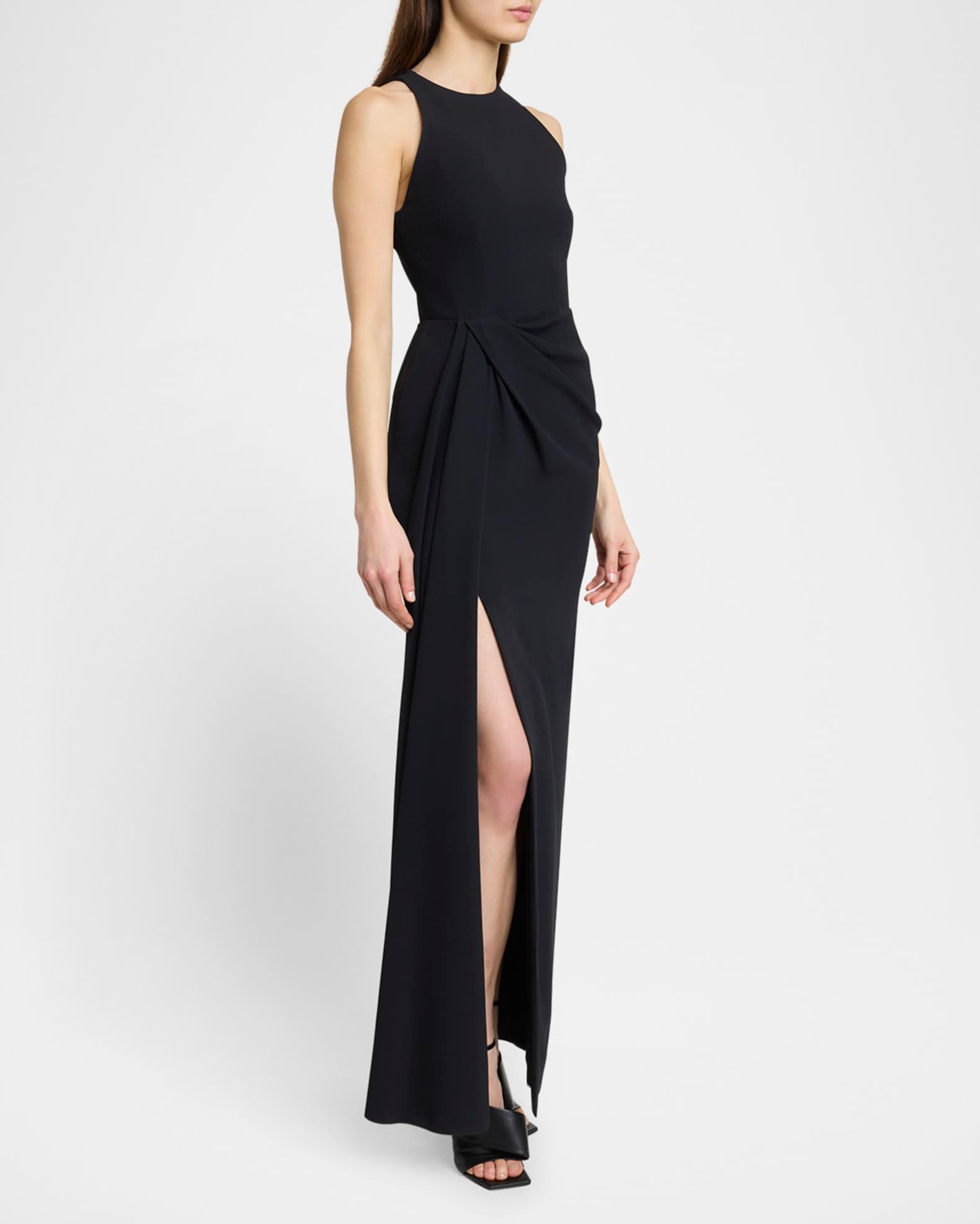 Draped High-Neck Maxi Dress Product Image