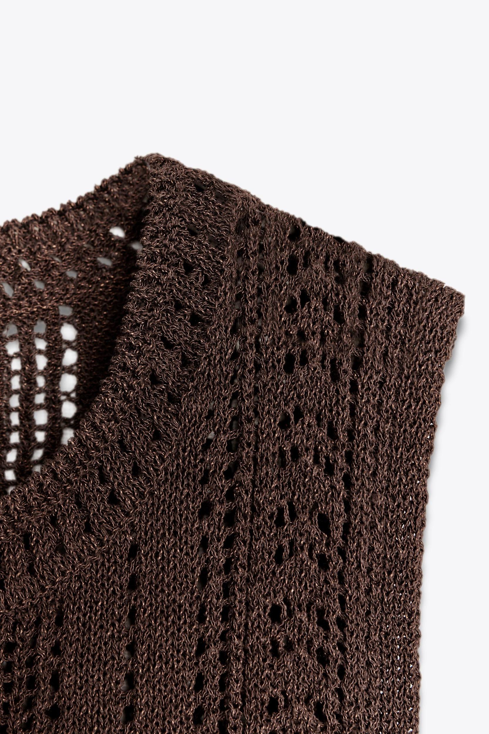 CROCHET KNIT MINI DRESS Product Image