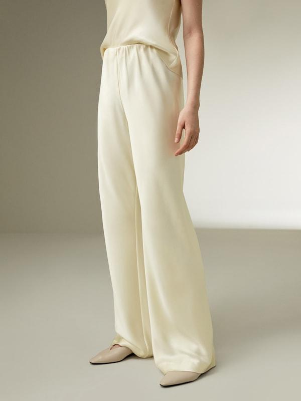 LILYSILK Silk Pants Women - Lily White 100 Silk - Classic Relaxed Fit Pants Petite 8 Product Image