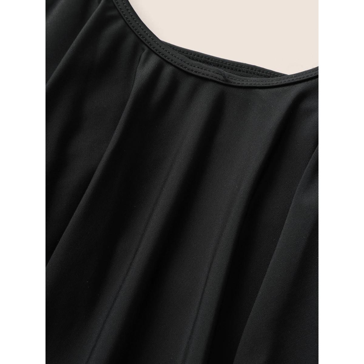 Plus Size Floral Patchwork Tiered Ruffles One Piece Swimsuit Women's Swimwear Black Beach Gathered Curve Bathing Suits High stretch One Pieces BloomChic 12/L Product Image