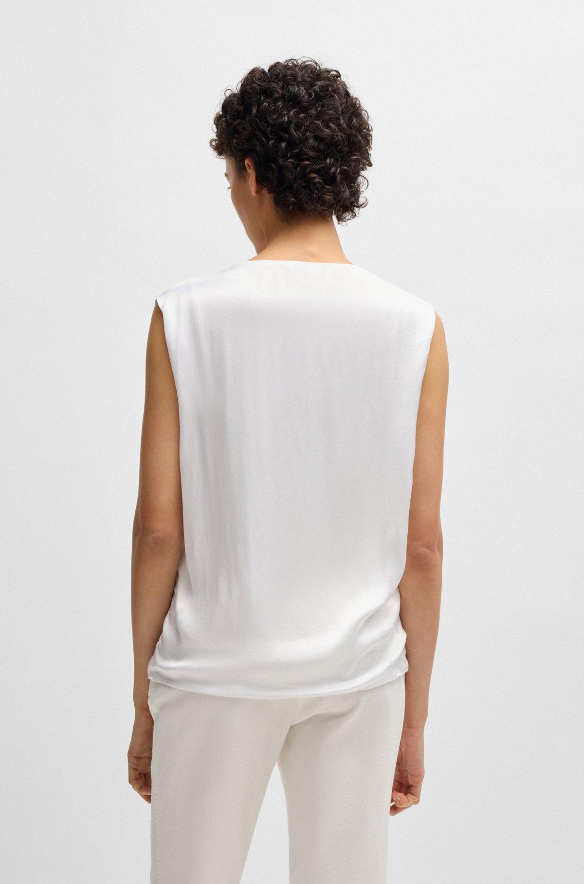 Sleeveless T-shirt with ribbed front Product Image