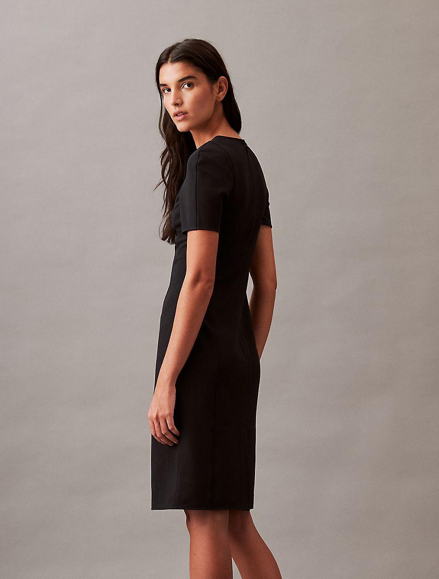 Compact Stretch Crepe Shift Dress Product Image