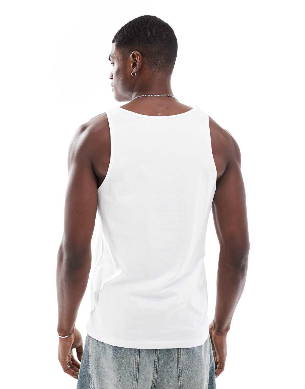 ASOS DESIGN 2 pack tank top in black and white Product Image