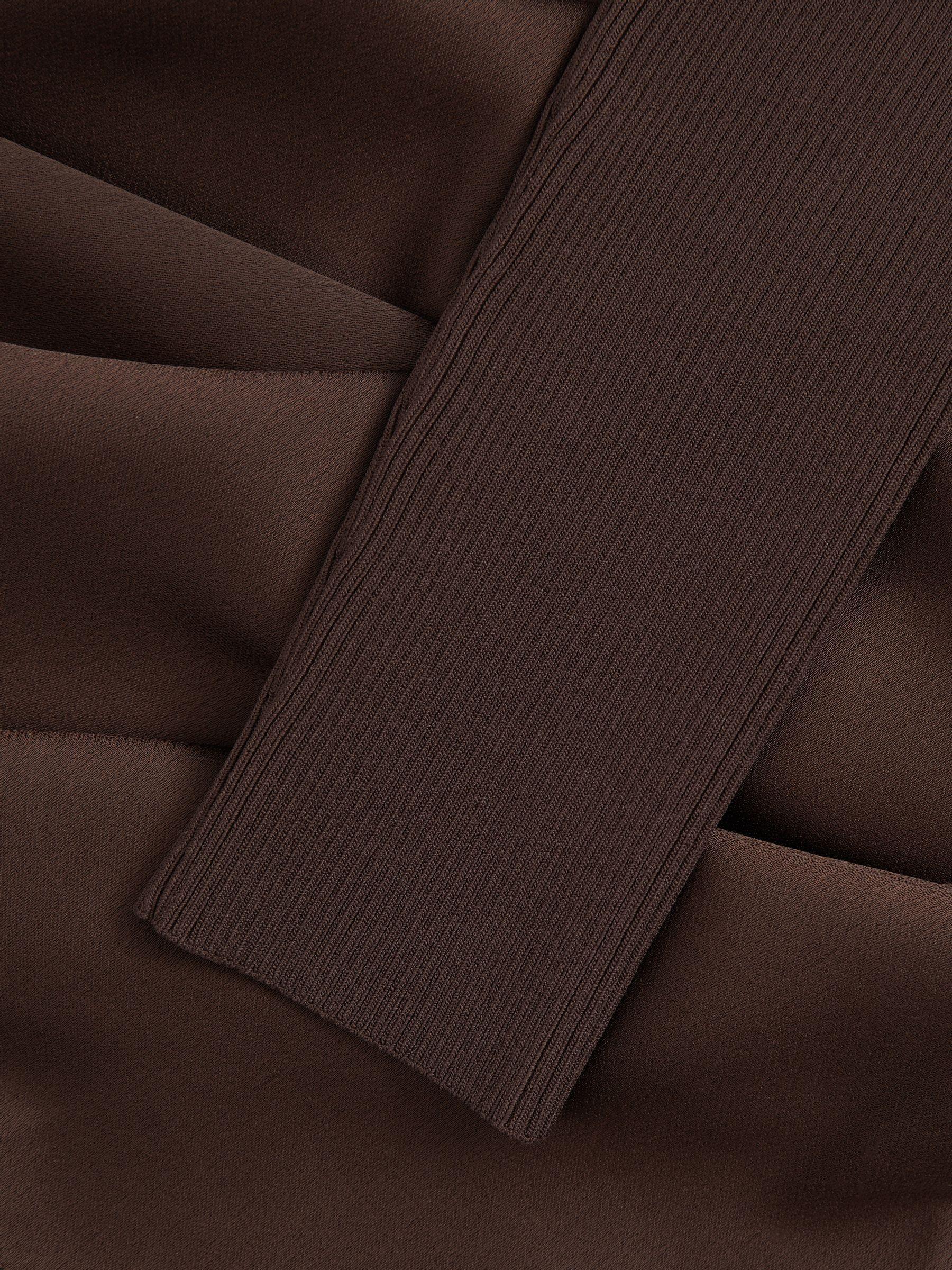 Florere Hybrid Knit Midi Chocolate Dress in Chocolate Product Image